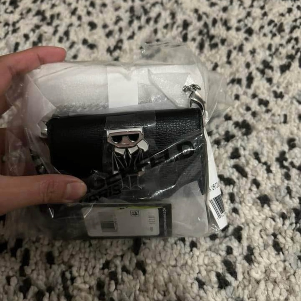 Karl Lagerfeld compact wallet with strap